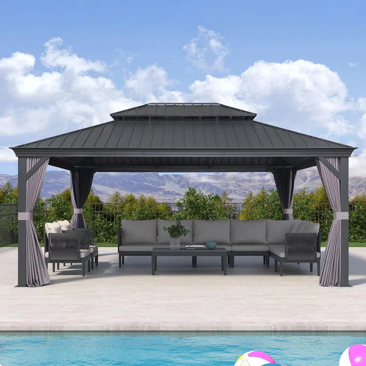 Purple Leaf 13' X 17' Hardtop Gazebo Aluminum Gazebo