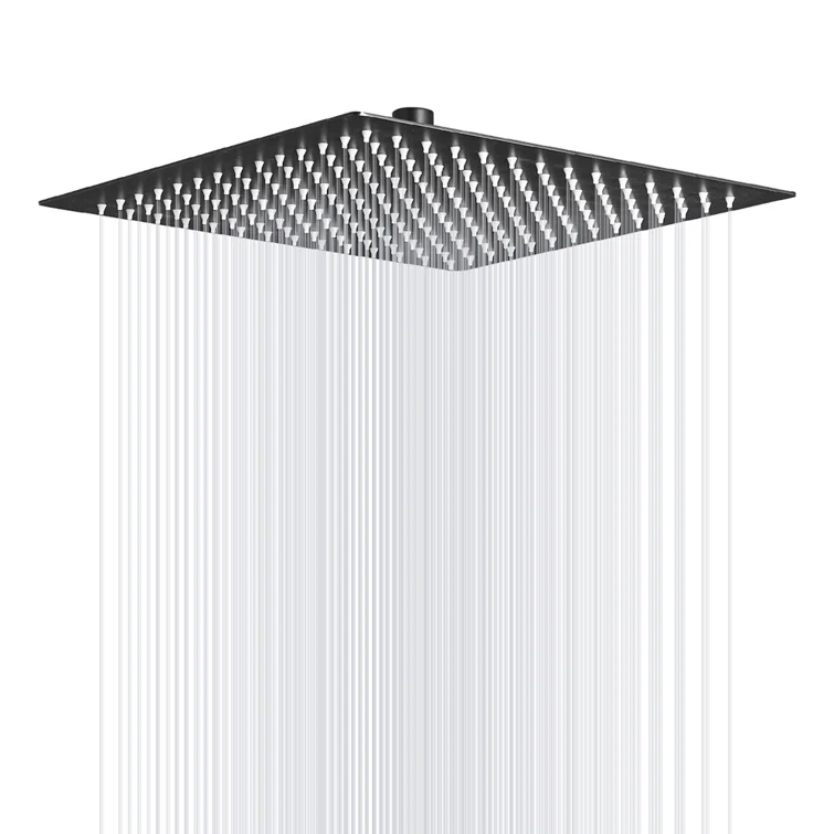 GhomeG GHGHS10B 10 Inch Stainless Steel Shower Head, Square