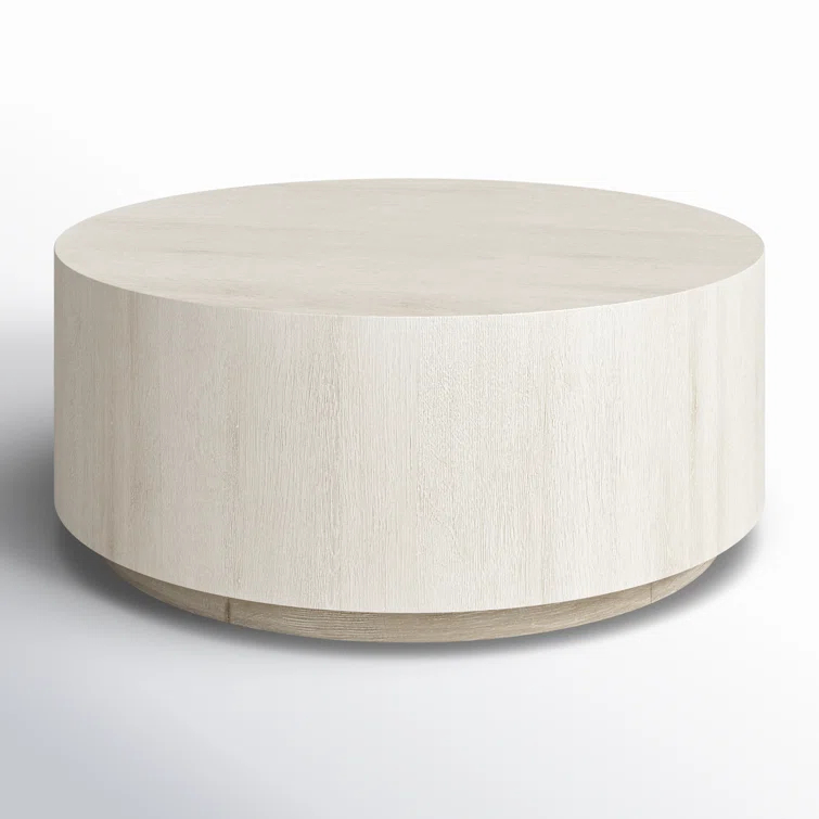 Layne 42" Round White Wash Oak Coffee Table