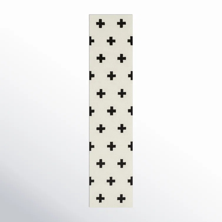 Cavan Geometric Handmade Tufted Wool Black/Off-White Area Rug