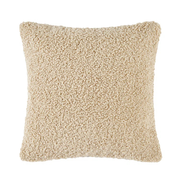 Teddy Soft Plush Textured Boucle Cozy Fluffy Classic Chic Modern Rustic Decorative Pillow
