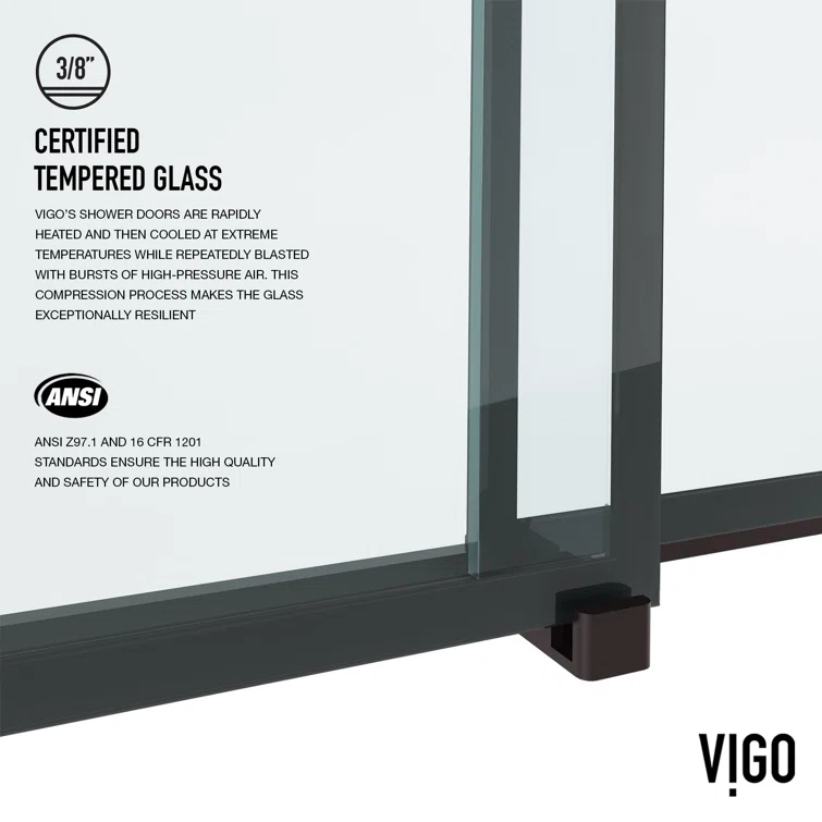 Houston 56-60" W x 76" H Double Sliding Frameless Shower Door with 3/8" Grid Clear Glass