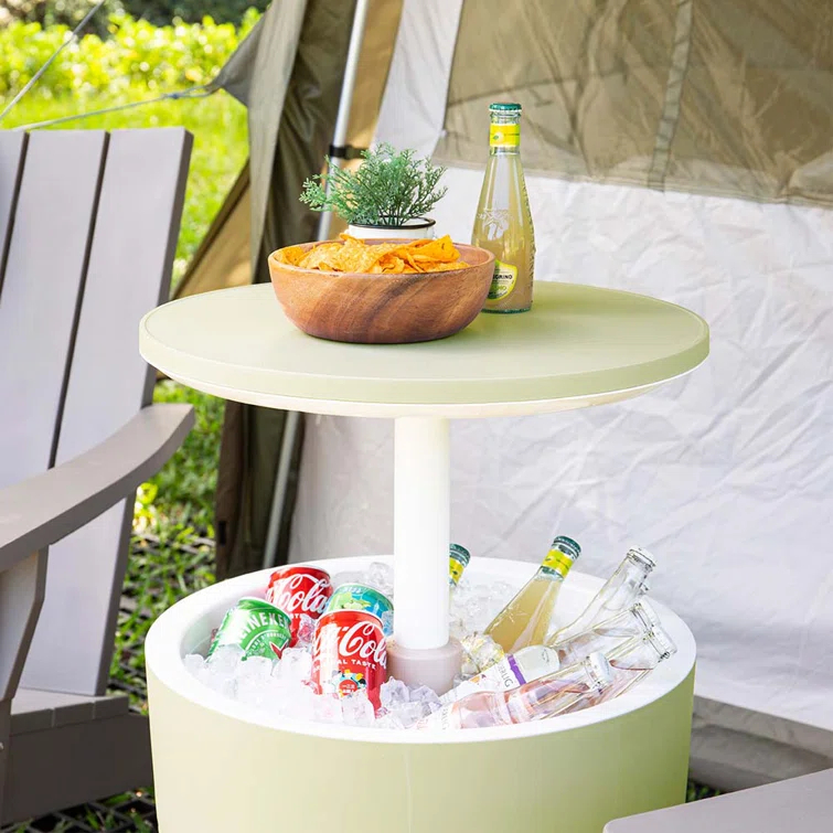Cancun Resin Outdoor 2-In-1 Side Table and Cooler