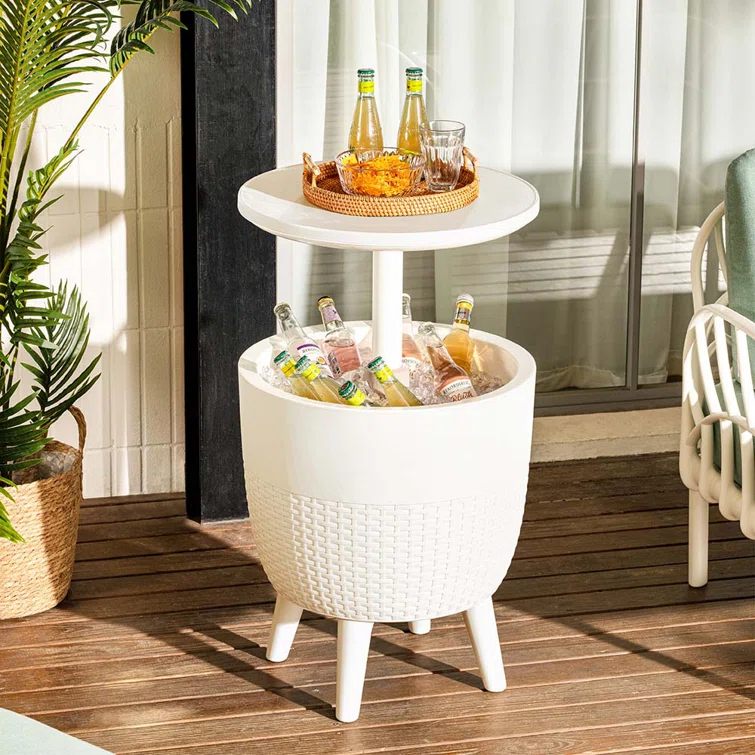 Cancun Resin Outdoor 2-In-1 Side Table and Cooler