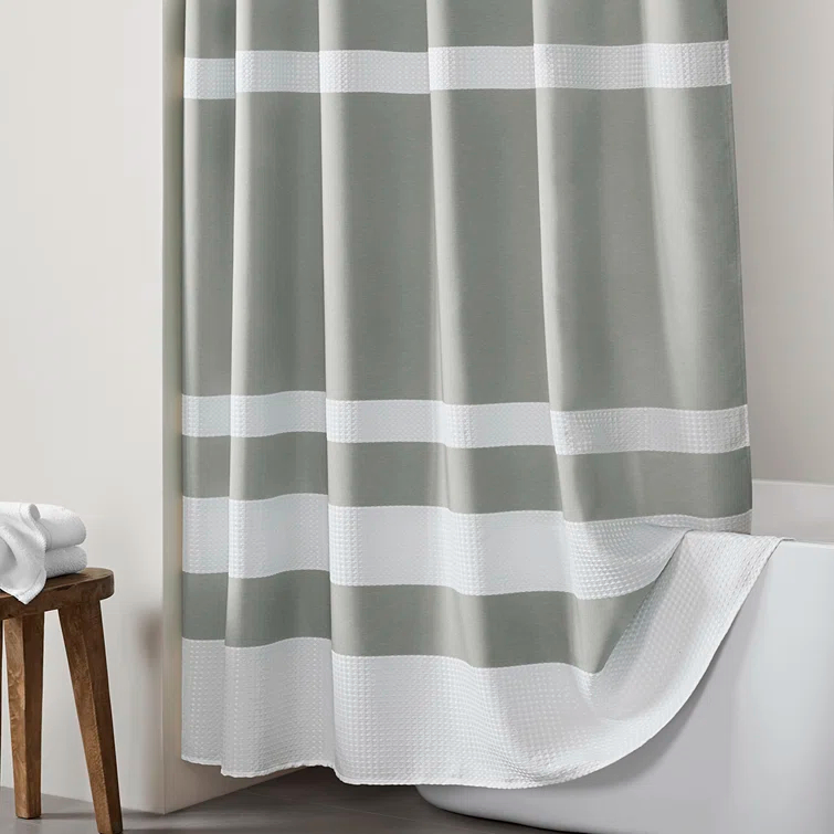 Spa Waffle Shower Curtain with 3M Treatment