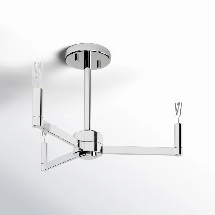 Fullton Chrome 3-Light Semi-Flush Mount for Indoor/Outdoor
