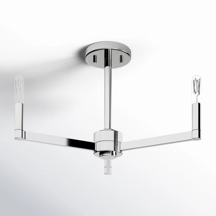 Fullton Chrome 3-Light Semi-Flush Mount for Indoor/Outdoor