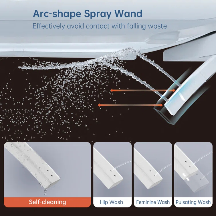 Smart Toilet ADA Comfortable Chair Height, 1000 Gram MaP Flushing Score, Built in Tank, Auto Open & Close Lid, Auto Flush, Foot Sensor Operation