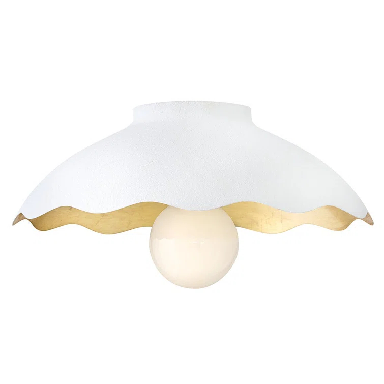 Darla Medium Single Light Exposed Bulb Floral Flush Mount Ceiling Light
