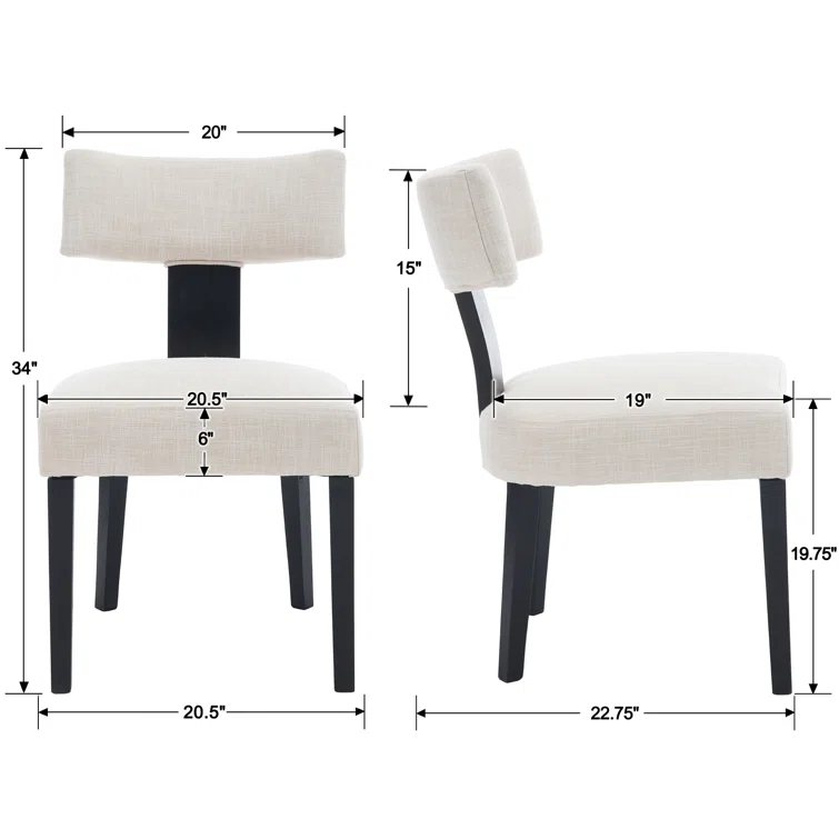 Mid Century Upholstered Side Chairs Farmhouse Dining Chairs With Wood Legs