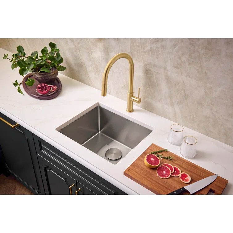 Ruvati Bar Prep Sink Narrow Trough Undermount 16 Gauge Stainless Steel Single Bowl