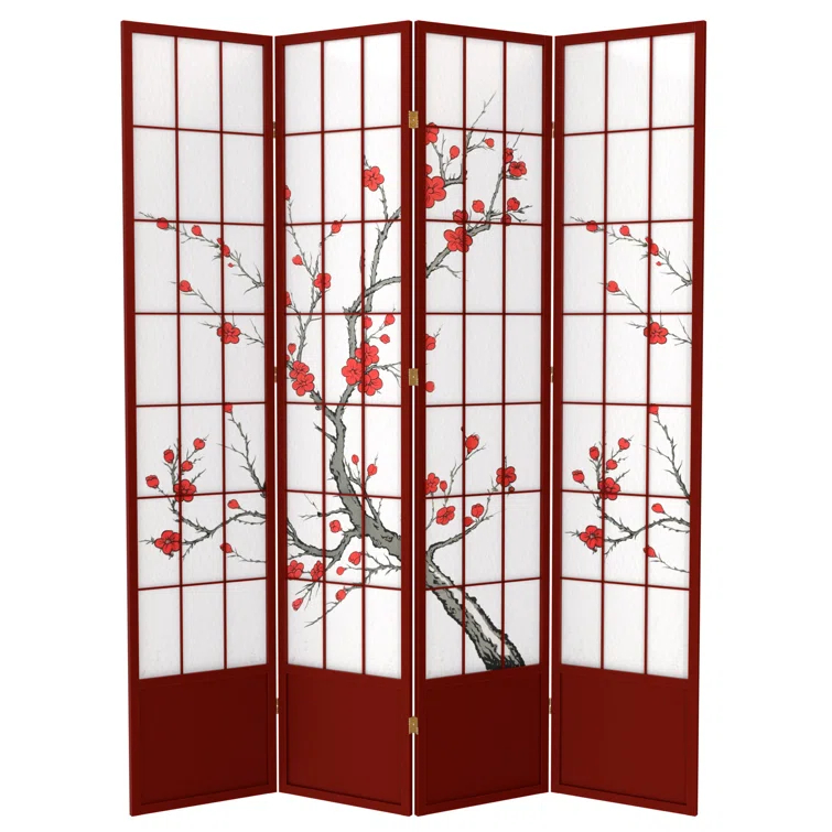 83.5" Cherry Blossom Shoji Room Divider