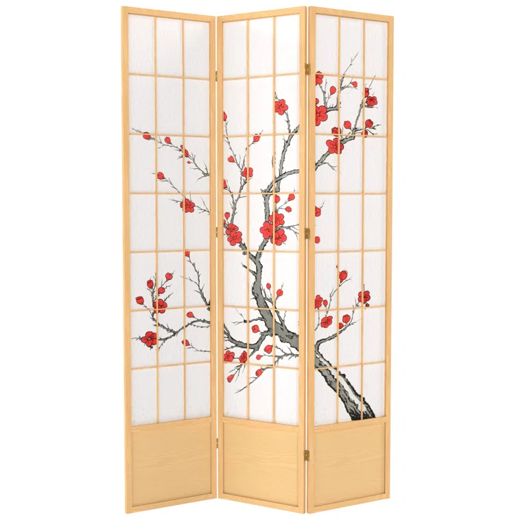 7 ft. Natural 3-Panel Room Divider