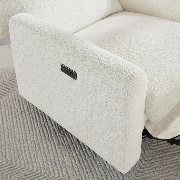31.5 Inch Boucle Swivel Glider Power Recliner