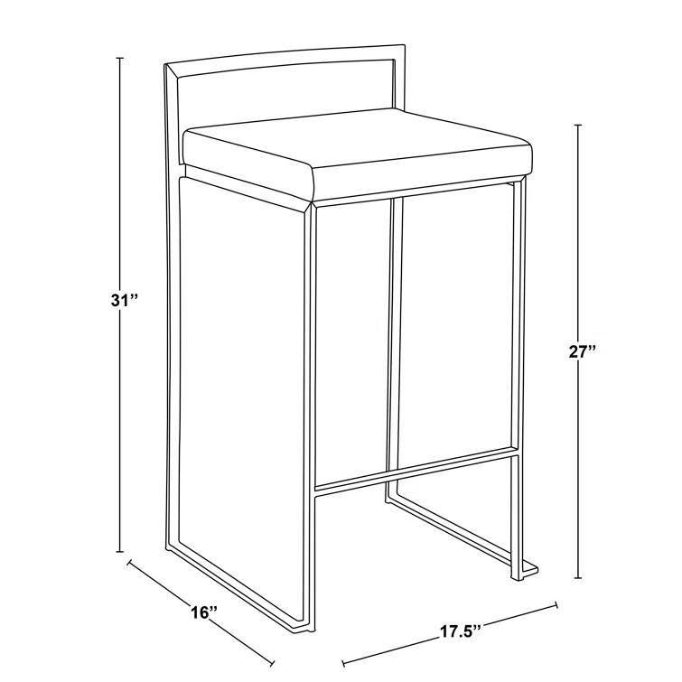 Derik Upholstered Stool with Metal Frame