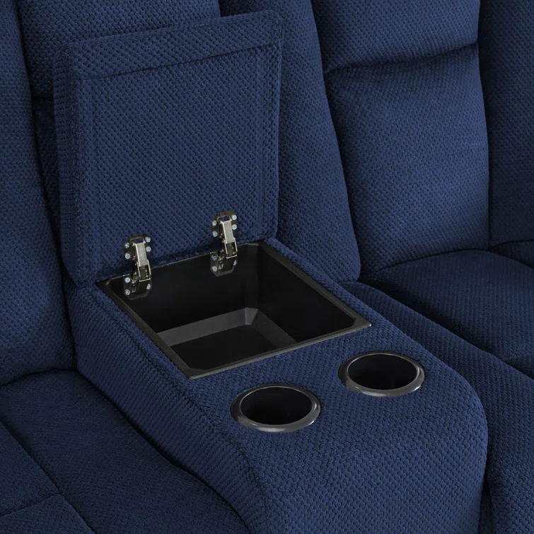 Power Reclining Sofa with Heat and Massage, USB Ports, Cup Holders, 3-Seat Dual Recliner Sofa