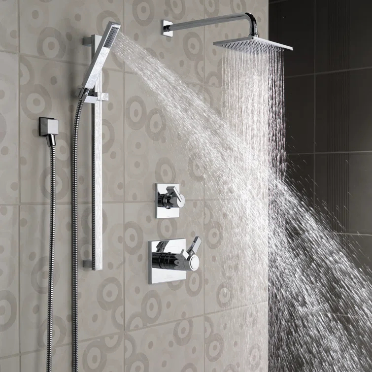 Vero Single Spray Hand Shower with Slide Bar, Handheld Shower Head, Slide Bar Hand Shower 1.75 GPM