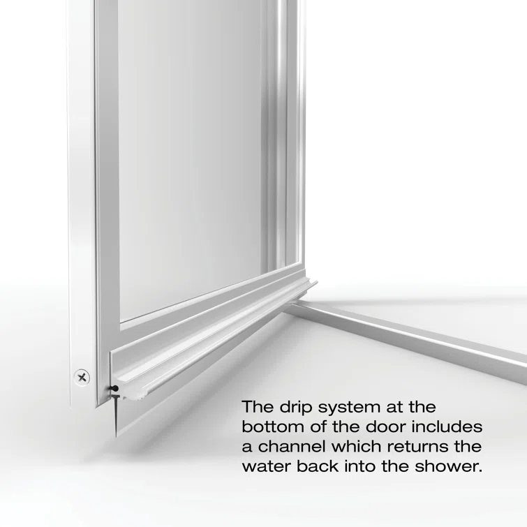 Deluxe 57.5'' W 68.6'' H Framed Neo-angle Reversible Shower Enclosure
