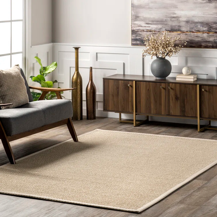 Proper Sisal and Wool Tan Area Rug