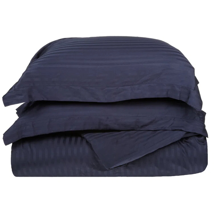 Superior 300 Thread Count Duvet Cover Set, Navy Blue, King/ California King