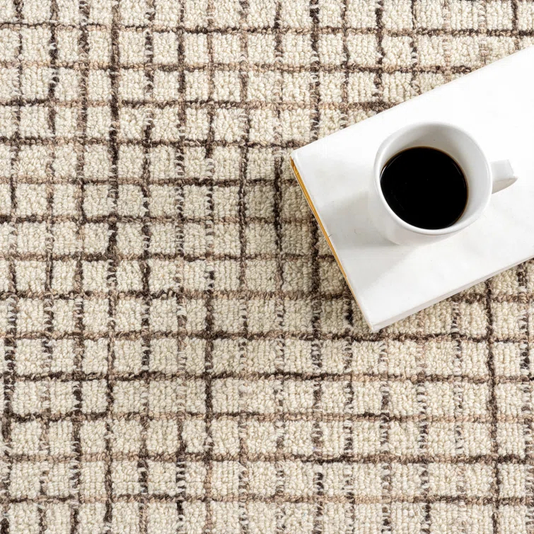 Arvin Olano x Rugs USA Melrose Checked Wool Area Rug
