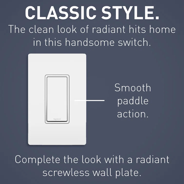 Radiant 15-Amp 4-Way Decorator Rocker Light Switch
