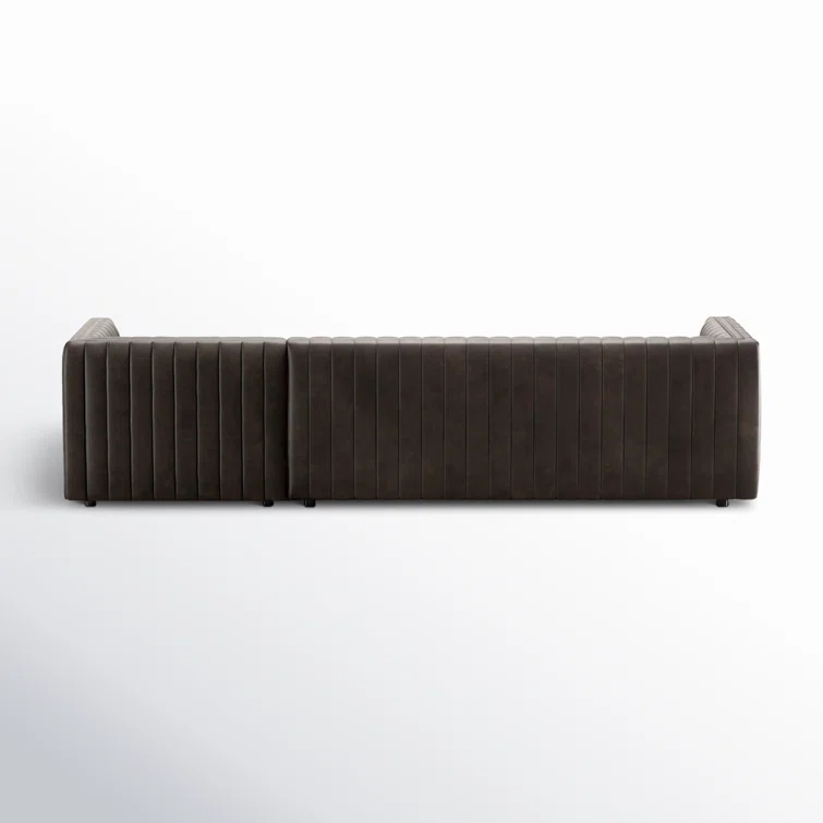 Deacon Wolf Genuine Leather Tufted Two-Piece Sectional Sofa