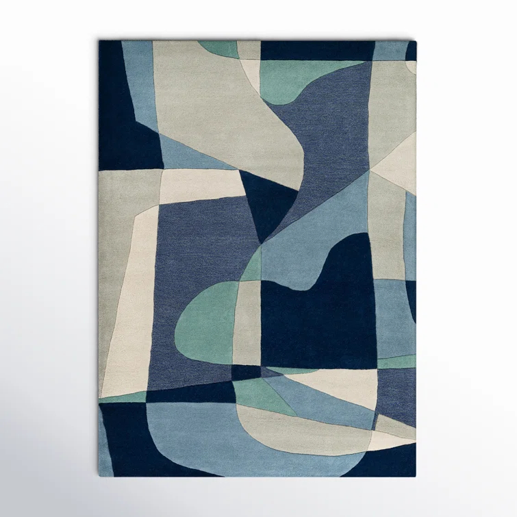 Gaye Wool Teal/Navy/Beige Rug