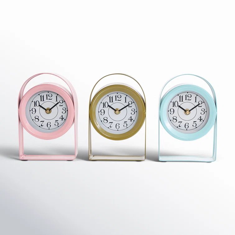 Lailah Metal Clock With Arched Stands (Set of 3)