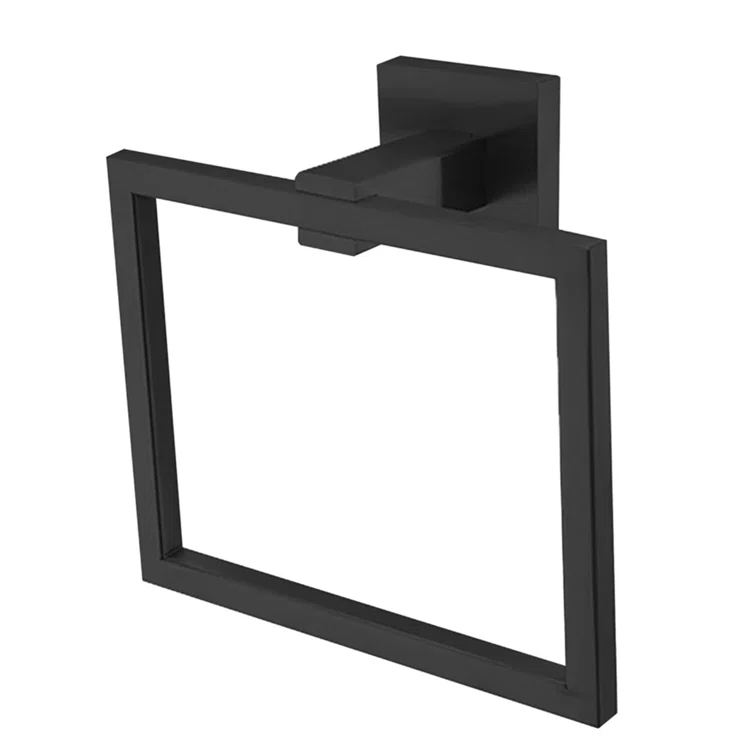 Bath Towel Ring Bathroom Hand Towel Holder Stainless Steel Square Towel Hangers Wall Mounted In Brushed Nickel