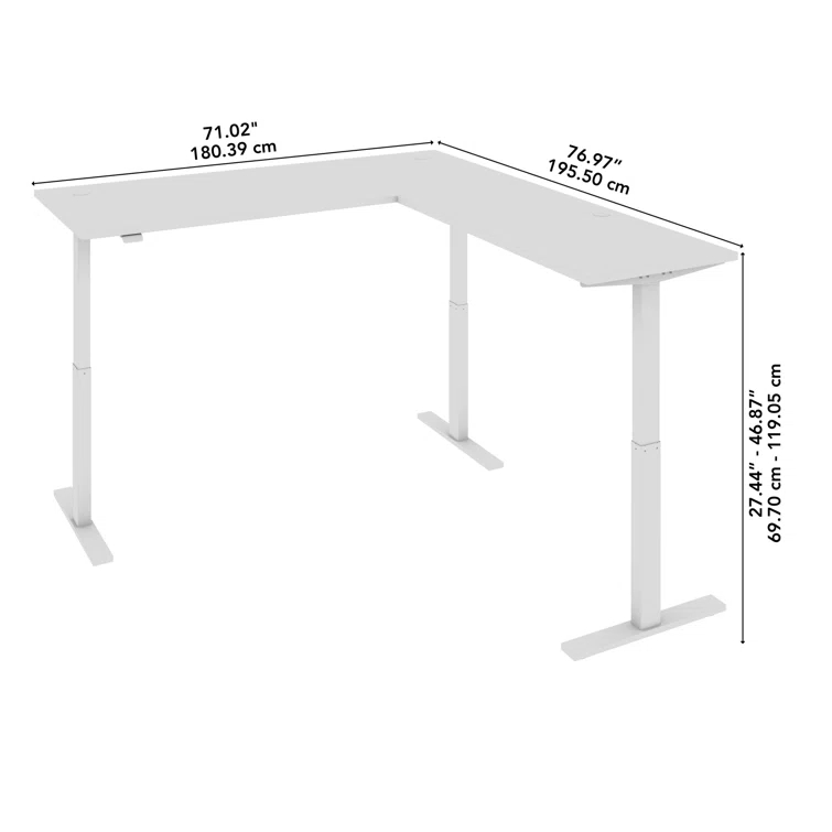 Bush Business Furniture Move 60 Series Height Adjustable L Shaped Standing Desk