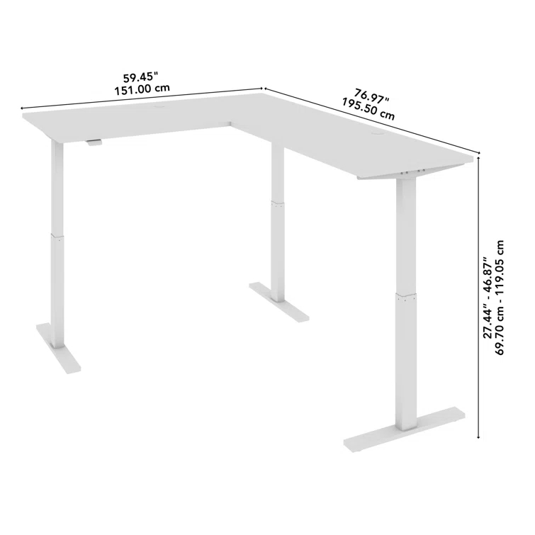 Bush Business Furniture Move 60 Series Height Adjustable L Shaped Standing Desk