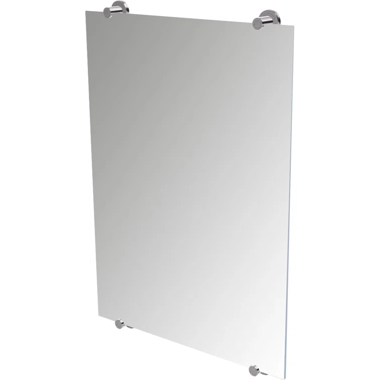 Latitude Wall Mount Frameless Rectangle Bathroom Vanity Mirror | Mount Landscape or Portrait