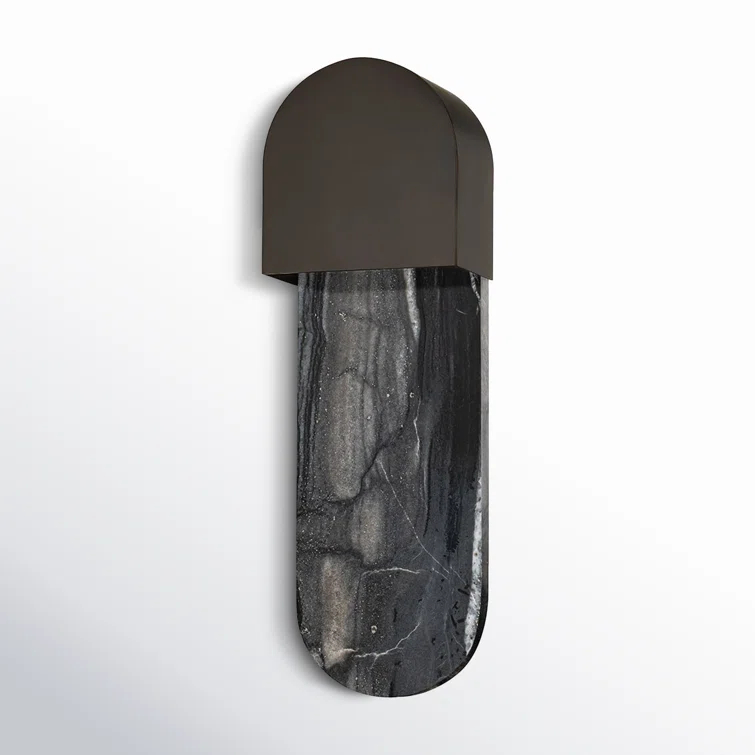 Black Brass Hardwired Wall Sconce with Incandescent Light