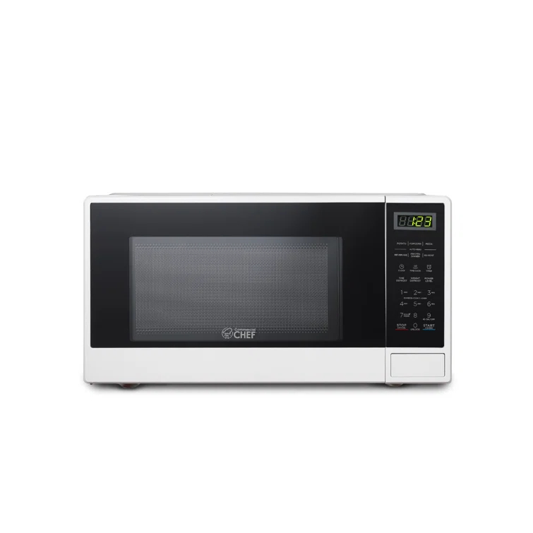 COMMERCIAL CHEF 1.1 Cu Ft Microwave with 10 Power Levels, Small Microwave with Push Button