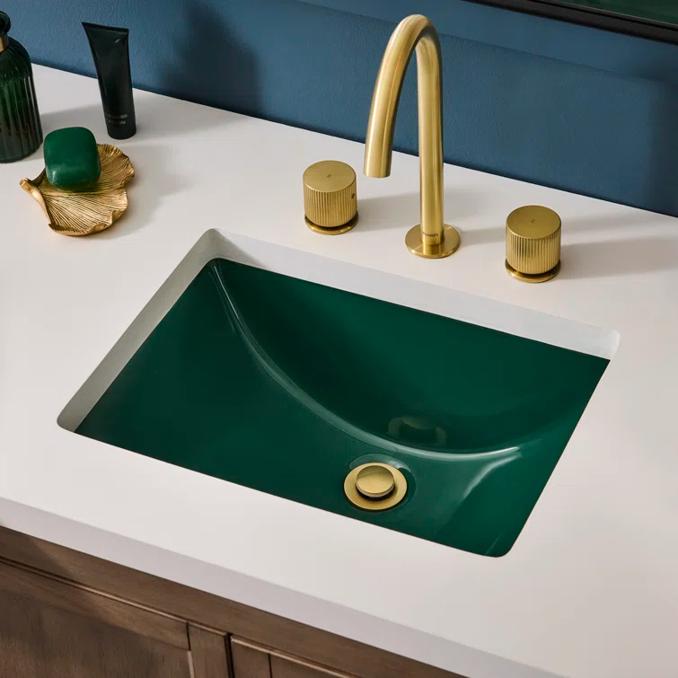 Ruvati 17 x 12 inch Undermount Bathroom Rectangular Porcelain Ceramic Sink with Overflow