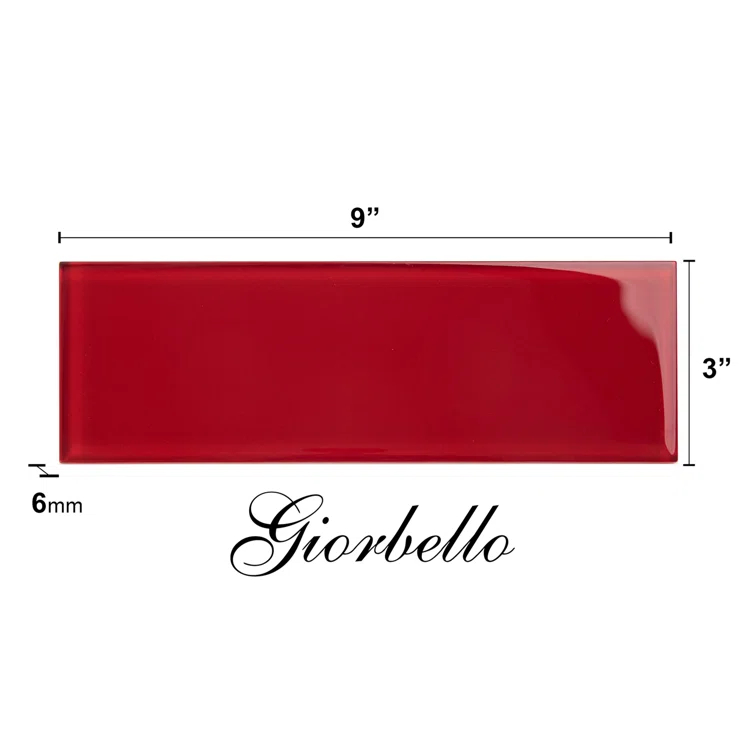 3" x 9" Glass Subway Tile