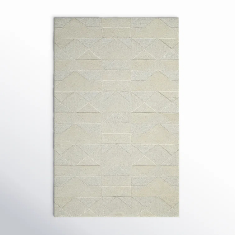 NuStory Essential Ridge 5' x 8' Hand-Tufted Wool Area Rug in Ivory