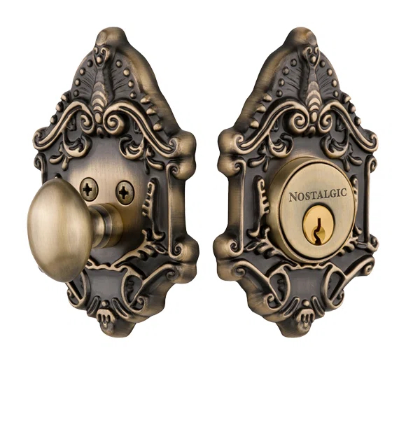 Nostalgic Warehouse Victorian Plate Single Cylinder Deadbolt