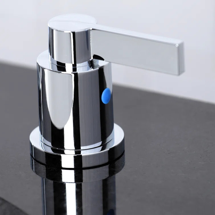 Kingston Brass NuvoFusion Two-Handle 3-Hole Deck Mount Widespread Bathroom Faucet with Brass Pop-Up Drain