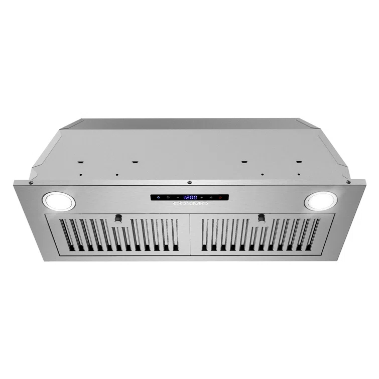 Cosmo 30 in. Lumin Collection Ducted Insert Range Hood, Touch Controls, LED Lights, Permanent Filters, Stainless Steel