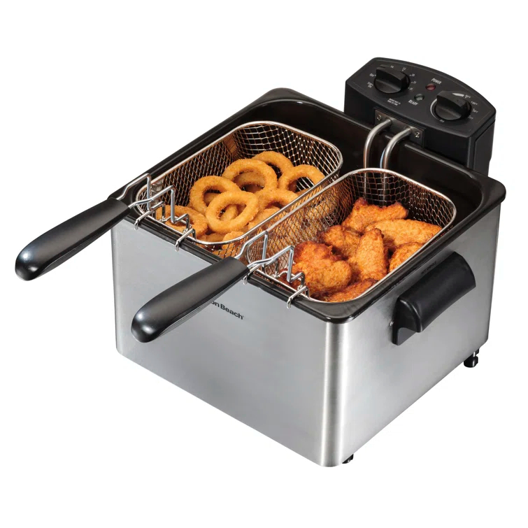 Hamilton Beach Hamilton Beach® Professional-Style Electric Deep Fryer with 12-Cup Food Capacity, Lid with View Window and Three Frying Baskets