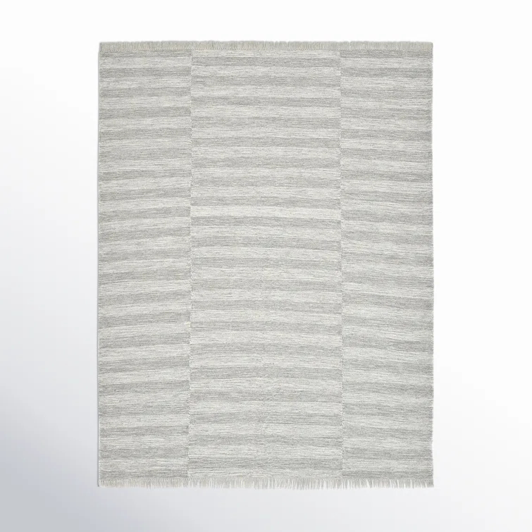 Striped Area Rug in Silver