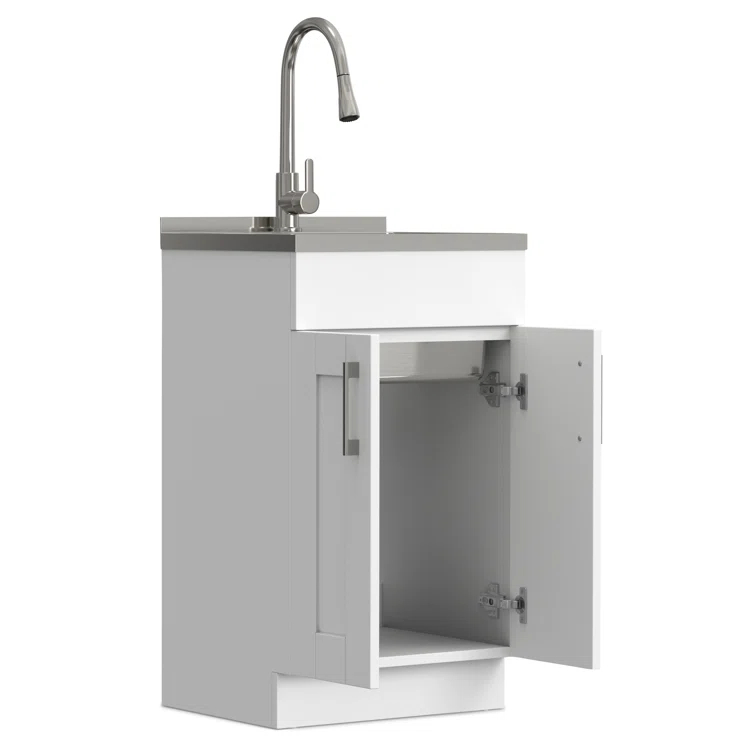 Modern Wide Shaker All-In-One 20-inch Laundry Utility Sink and Cabinet