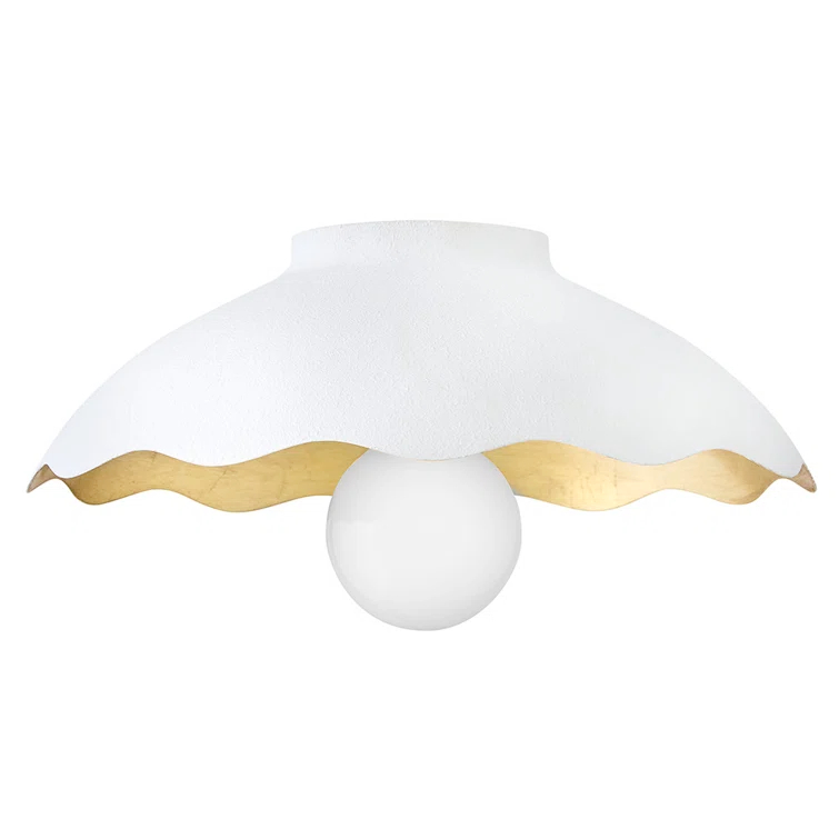Darla Medium Single Light Exposed Bulb Floral Flush Mount Ceiling Light