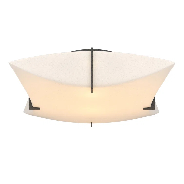 Bento 17" Natural Iron Crystal Semi Flush Mount Light