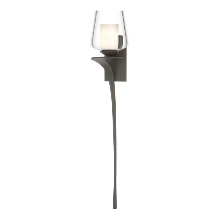Antasia Dark Smoke 1-Light Sconce with Opal & Clear Glass