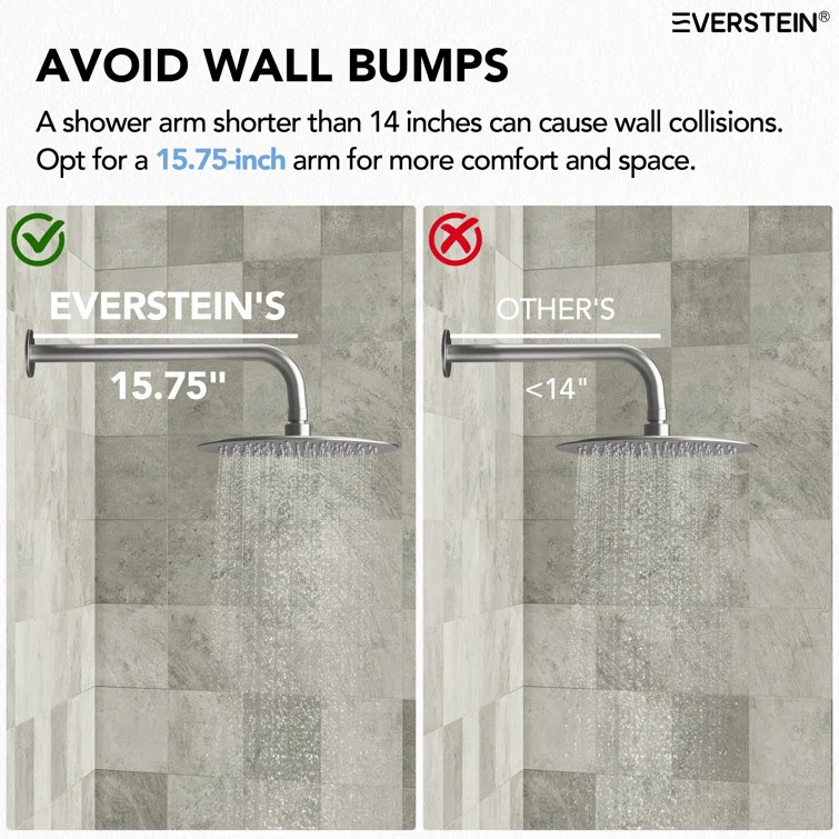 DualJetSpa 3-Function Round 10" & 6" Dual Shower Faucet System with Pressure Balancing Rough-In Valve