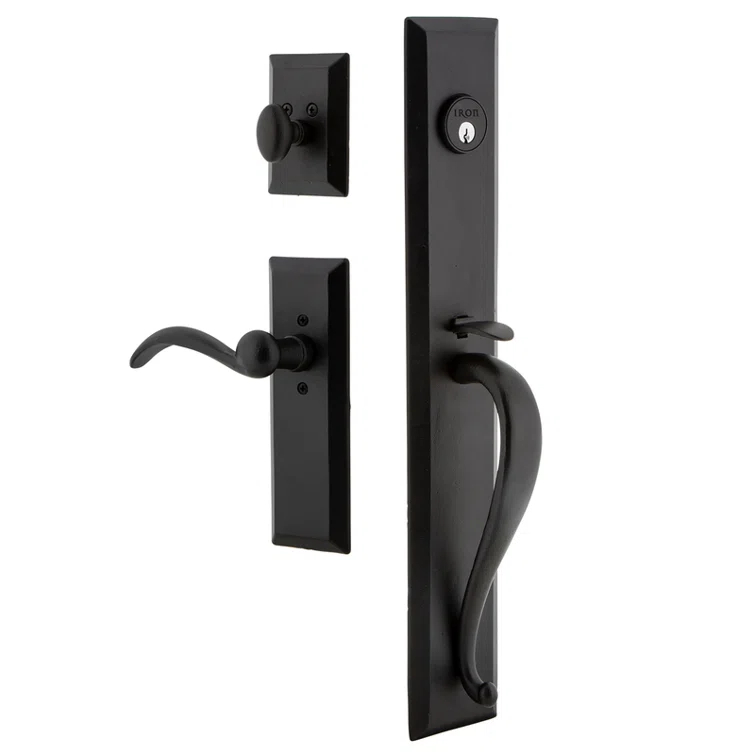 Ageless Iron Handleset with Deadbolt and Tine Door Lever and Keep Rosette