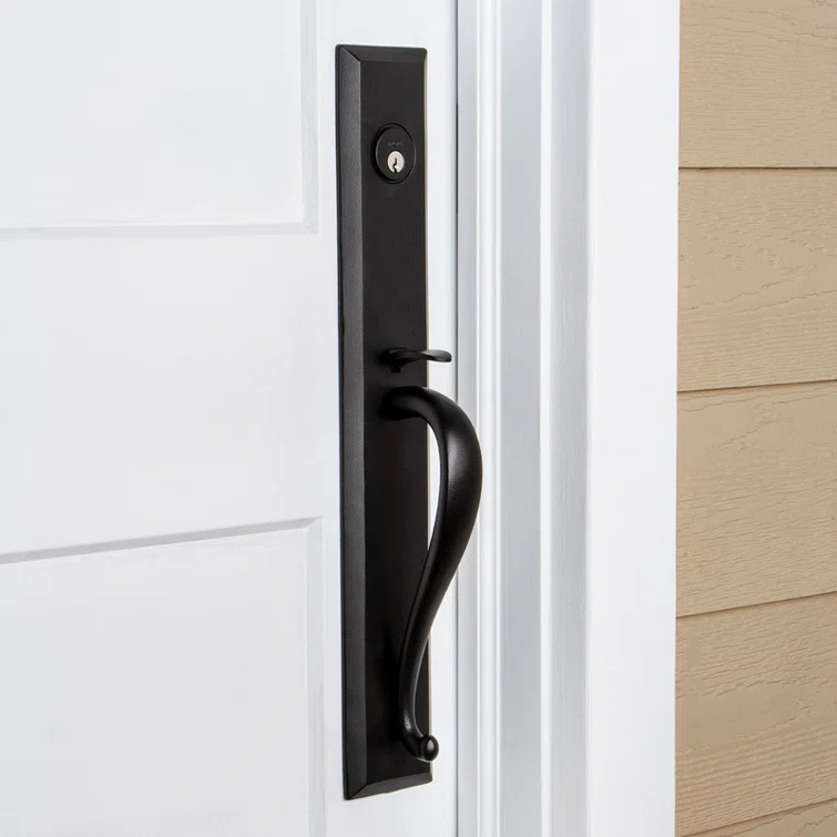 Ageless Iron Handleset with Deadbolt and Tine Door Lever and Keep Rosette